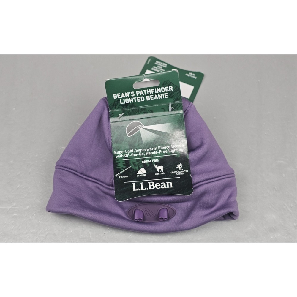 LL Beans Pathfinder Lighted Beanie Womens One Size Fits All Purple Outdoor Hat